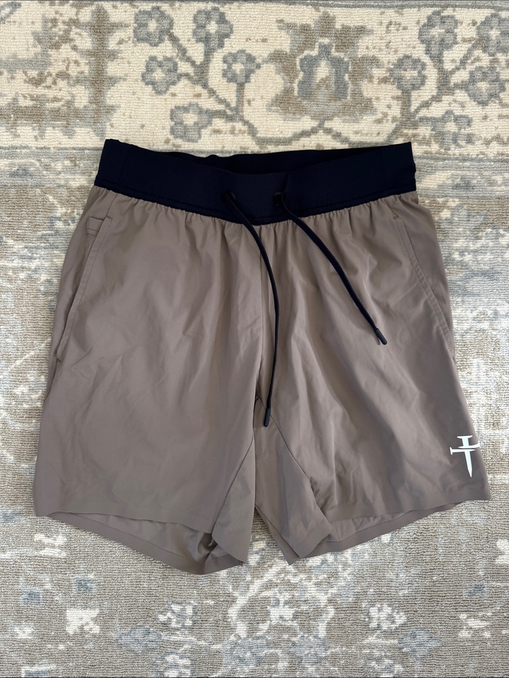 Three Nails Men's Taupe Performance Drawstring Shorts